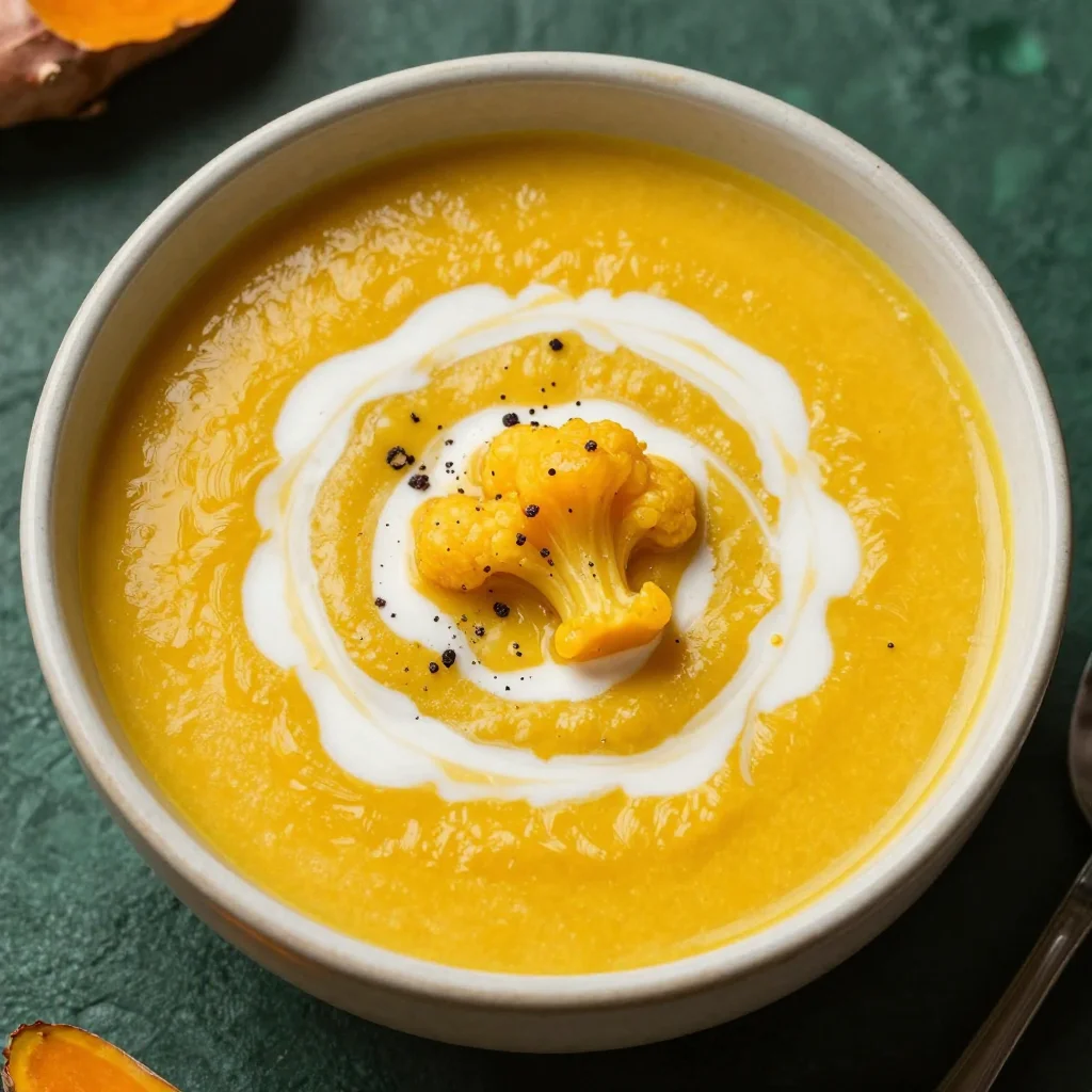 Receta - Crema de Coliflor con Cúrcuma